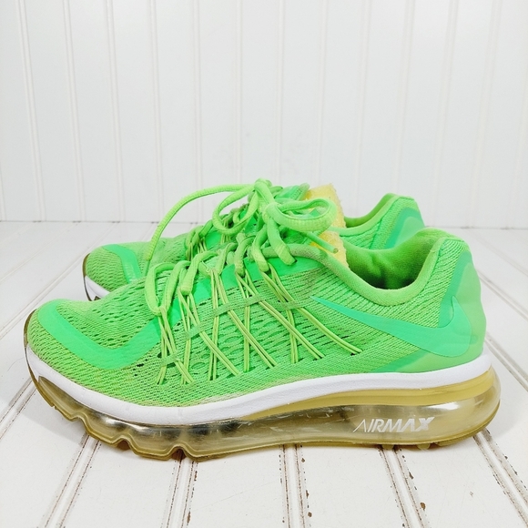 Nike Air Max 2015 Gs Voltage Green Lace Up Running Shoes H548 - Picture 2 of 10